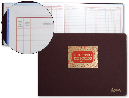 Libro Registro de Socios Miquelrius nº13 Folio apaisado 100 h